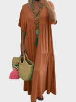 Linnea | Flowy V-Neck Maxi Dress with Ruffles
