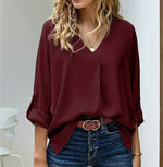 Larissa | Long-Sleeve V-Neck Blouse