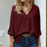 Larissa | Long-Sleeve V-Neck Blouse