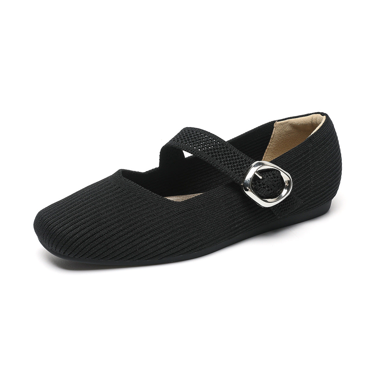 Eliza WideStep Comfort Flats Black, photo studio