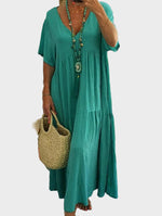 Linnea | Flowy V-Neck Maxi Dress with Ruffles