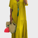 Linnea | Flowy V-Neck Maxi Dress with Ruffles