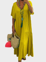 Linnea | Flowy V-Neck Maxi Dress with Ruffles