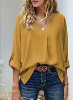 Larissa | Long-Sleeve V-Neck Blouse