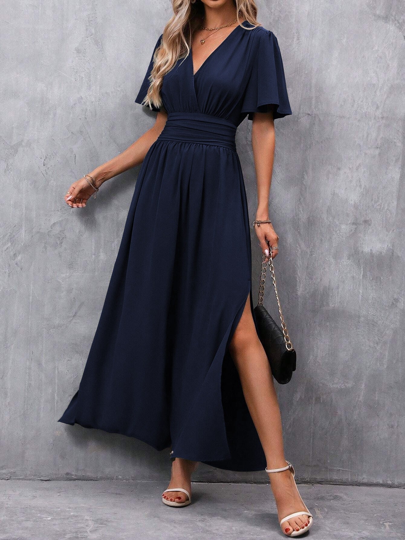 Arlene | Dressy Dress with a Relaxed Feel Dark Blue, studio photo