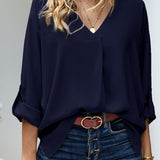 Larissa | Long-Sleeve V-Neck Blouse