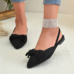 Rosalie | Pointed-Toe Slingback Flats with a Bow