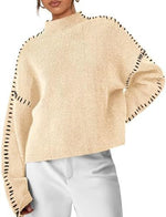 Black Contrast Stitch Jumper
