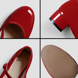 Orthopaedic Mary Jane Shoes in Black Patent, Block Heel