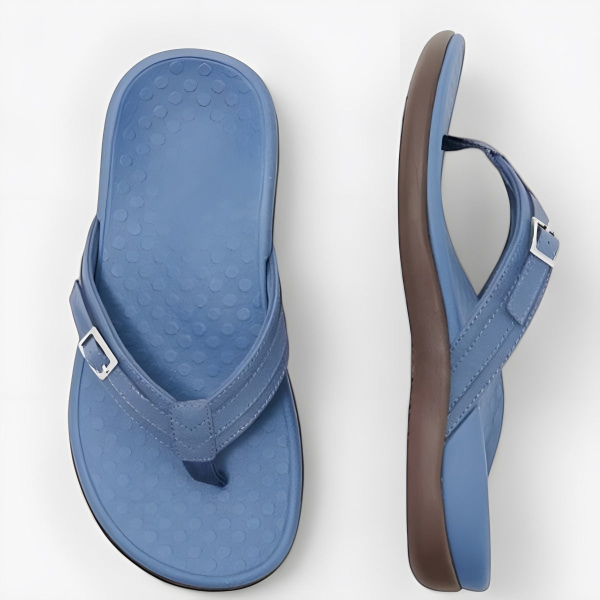 Charlene | Women's Light Flat Flip Flops Navy, photo studio