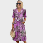 Leonora | V-Neck Printed Midi Dress