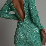 Leticia | Backless Sequin Ball Gown
