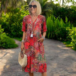 Lizzie | Boho Mosaic Print Summer Dress
