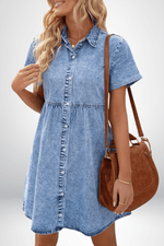 Relaxed Buttoned Denim Dress