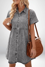 Relaxed Buttoned Denim Dress