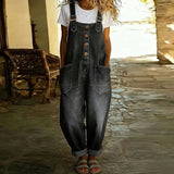 Denim-Look Soft Cotton Overalls