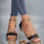 Sasha | Low Block Heel Sandals with an Ankle Strap
