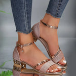Sasha | Low Block Heel Sandals with an Ankle Strap