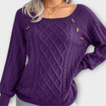 Button Cable Knit Jumper
