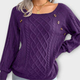 Button Cable Knit Jumper