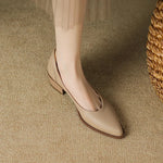 Low-Heel Leather Ballet Flats