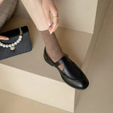 Retro Wide-Strap Leather Mary Janes