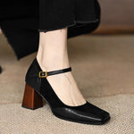 Block-Heel Mary Jane Pumps