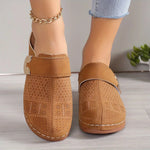 Caprielle | Backless Wedge Clogs with a Perforated Upper
