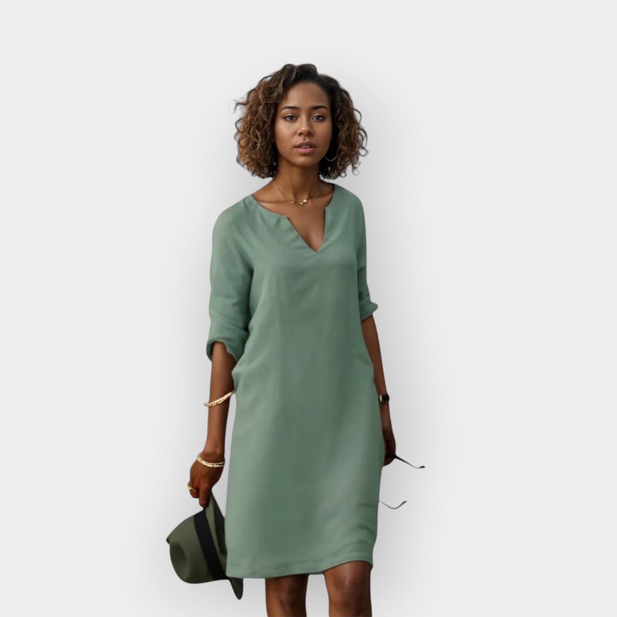 Light Summer Dress Green, photo studio