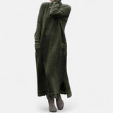 Clancy | Long Knit High-Neck Dress with Pockets