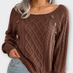 Button Cable Knit Jumper