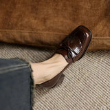 Patent Block-Heel Loafers