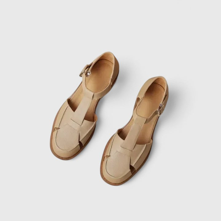 Elegant Mary Jane Sandals Khaki, studio photo