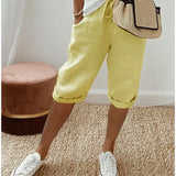 Aleah | Knee-Length Drawstring Pants with Rolled Cuffs