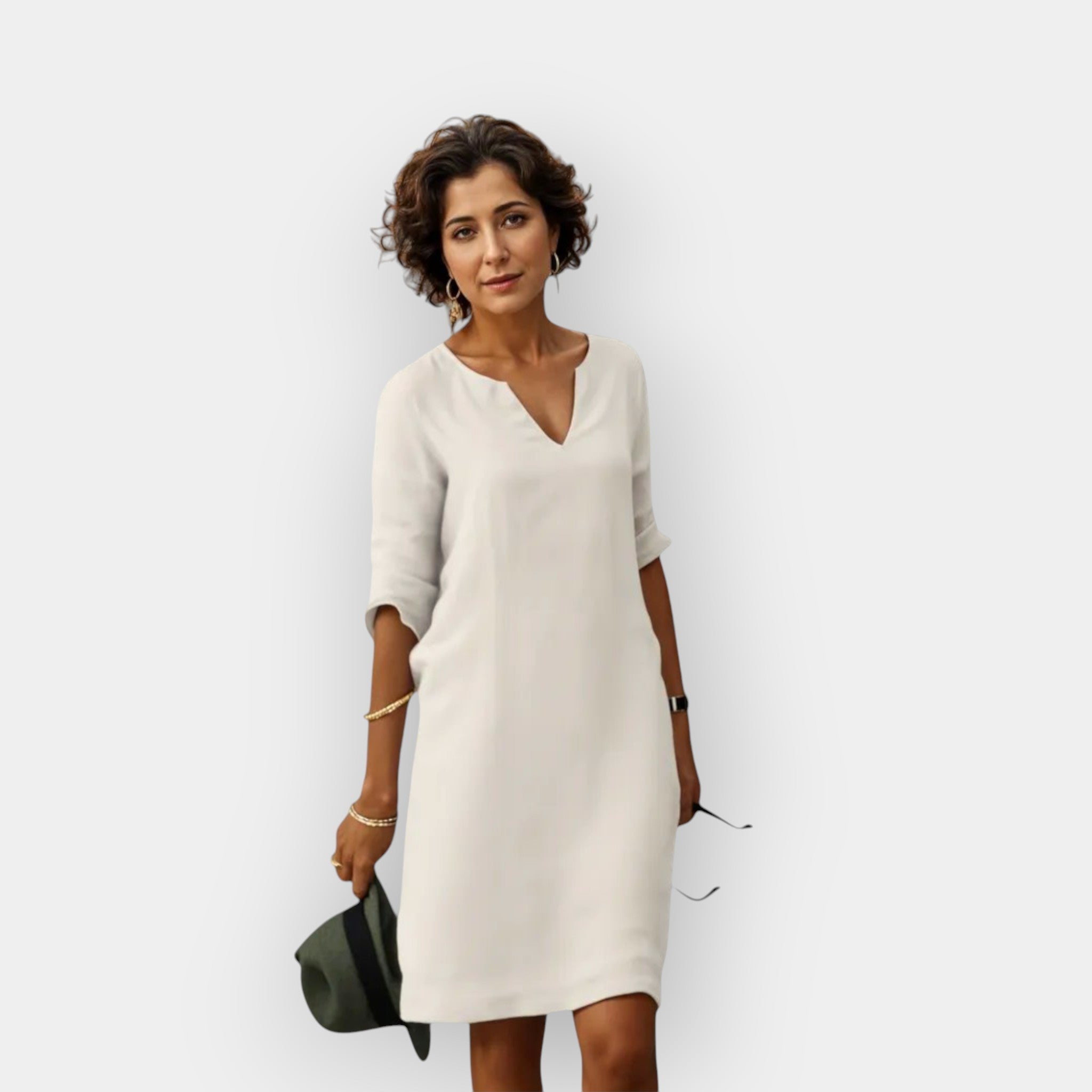 Light Summer Dress White, photo studio