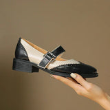 Two-Tone Wingtip Mary Janes