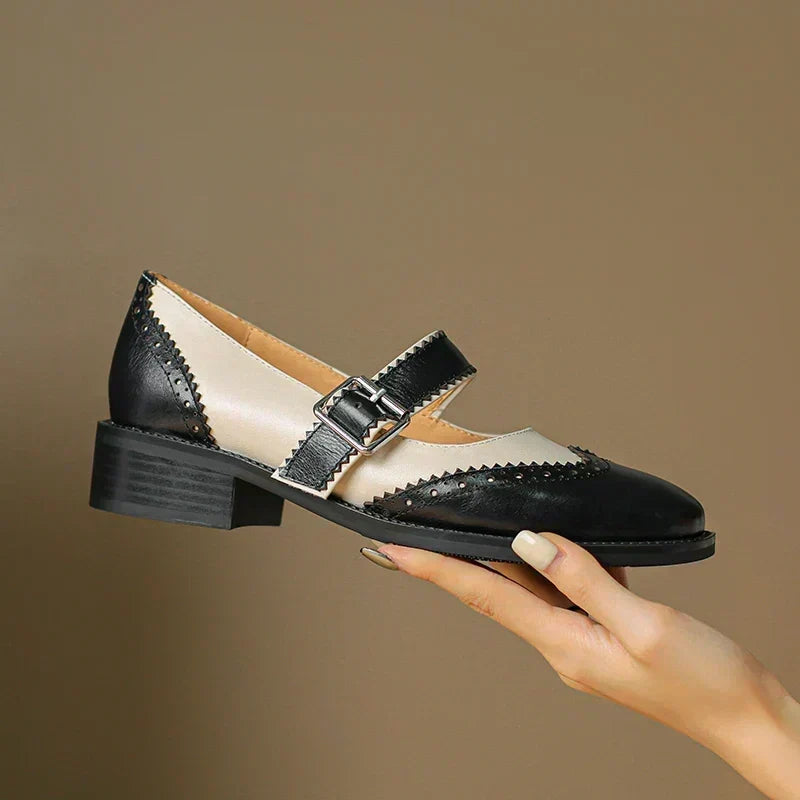 Two-Tone Wingtip Mary Janes