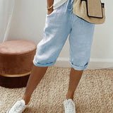 Aleah | Knee-Length Drawstring Pants with Rolled Cuffs