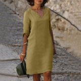 Adela | Flattering V-Neck Dress