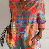 Rowena | Colourful Print Blouse