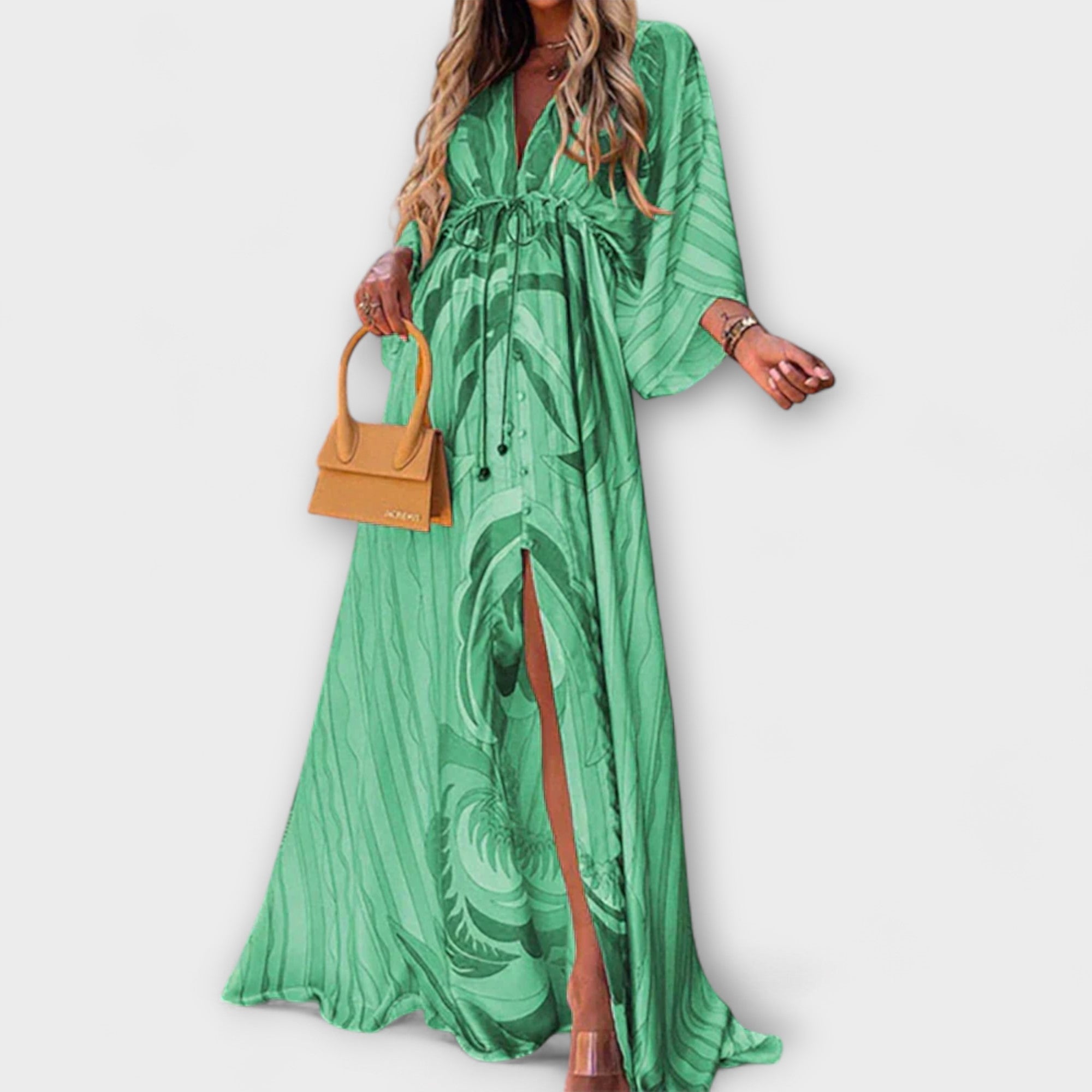 Isla | Colourful Stylish Dress Green, photo studio