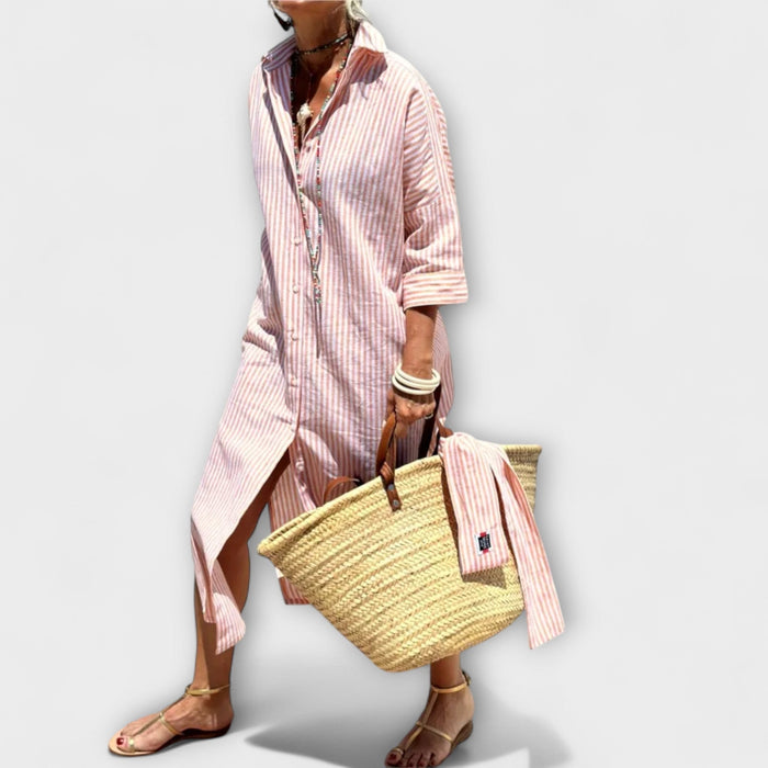 Jill | Elegant Striped Shirt Dress