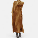 Clancy | Long Knit High-Neck Dress with Pockets