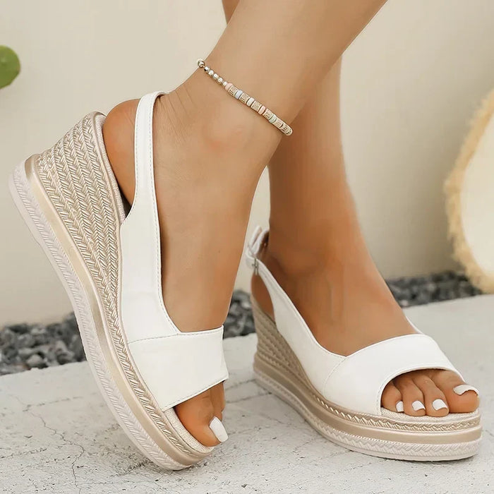 Nia | Espadrille Wedge Sandals with a Slingback Strap