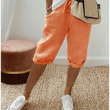 Aleah | Knee-Length Drawstring Pants with Rolled Cuffs
