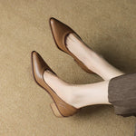 Low-Heel Leather Ballet Flats