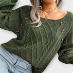 Button Cable Knit Jumper