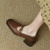Vintage Square-Toe Leather T-Bar Shoes