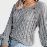 Button Cable Knit Jumper