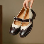 Two-Tone Wingtip Mary Janes